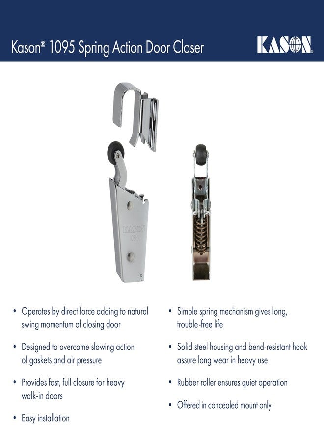 Kason 1095 Spring Action Door Closer with Adjustable Wide Hook 7/8 to 1 5/8 Inch Offset, 11095000013_11094000027 - Image 5